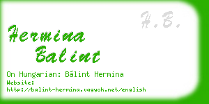 hermina balint business card