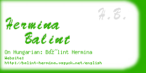 hermina balint business card